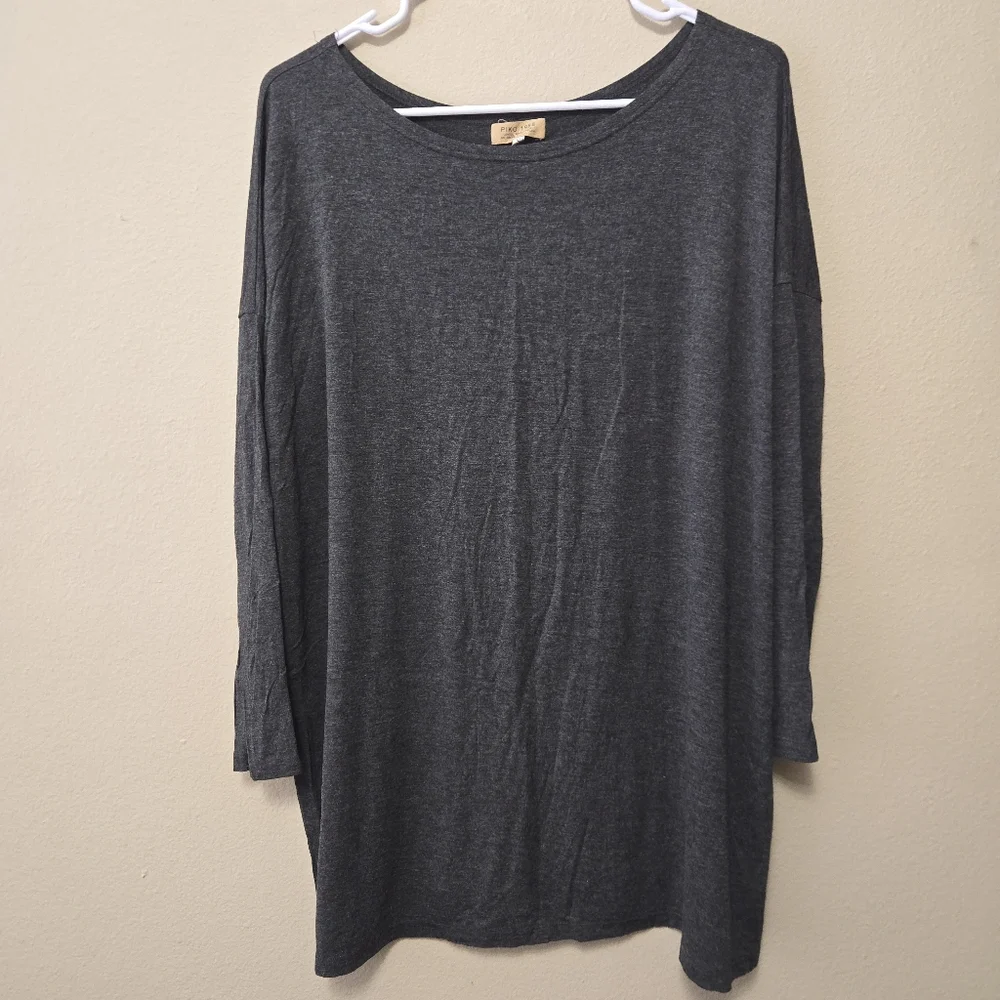 PIKO 1988 Tunic‎ Knit Top Lot Small Teal | Gray Boho Lagenlook